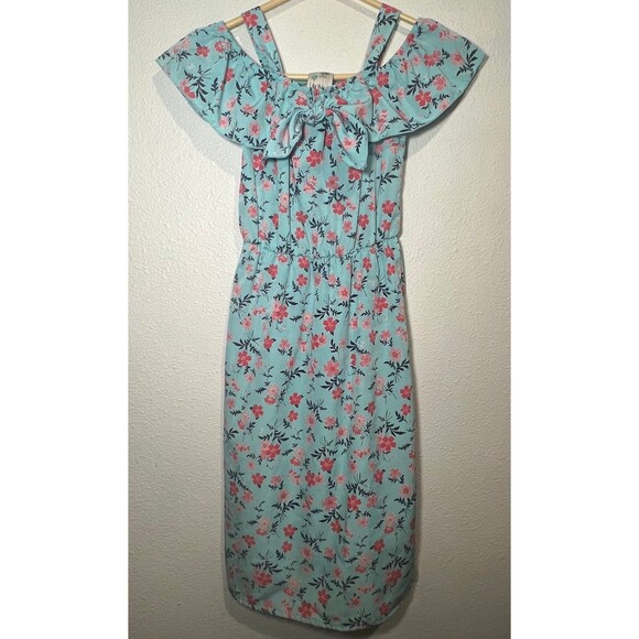 Lily‎ Bleu girls size 7 polyester floral dress - Picture 1 of 4